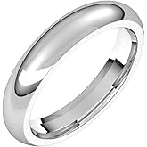Sonia Jewels Solid 925 Sterling Silver 4mm Comfort Fit Wedding Band Ring Classic Plain Traditional - Size 8.5