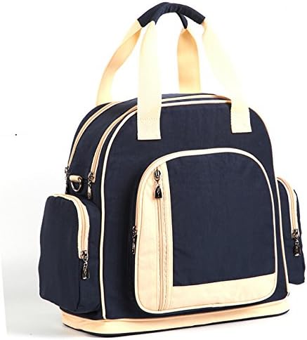 Luisvanita Diaper Bag - Changing Mat - Shoulder Bag Backpack Diaper Tote Bag (Black+Apricot)