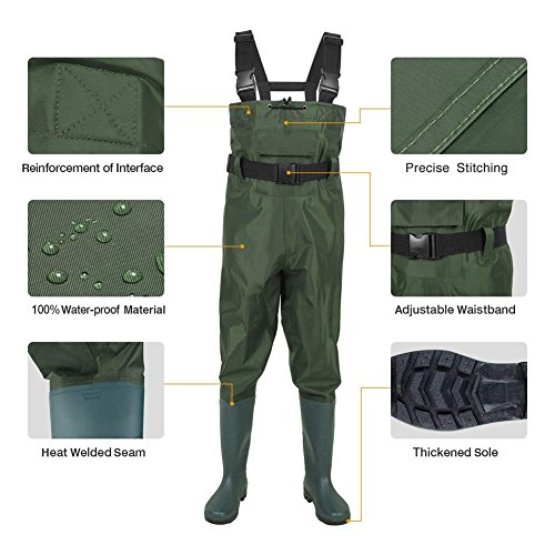 GLMHRNNA Cleated BootFoot Chest Waders, Waterproof Insulated Breathable