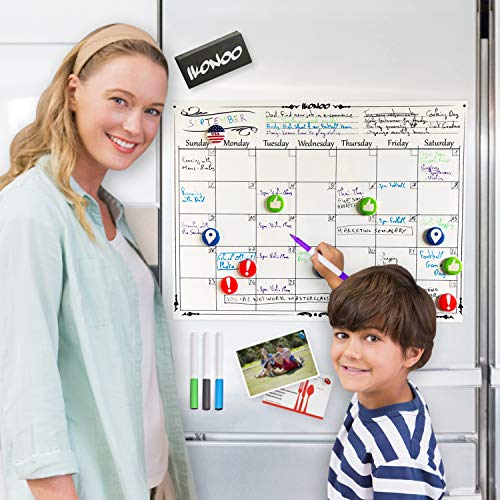 Magnetic Dry Erase Calendar for Refrigerator - Stainproof Technology - Monthly Planner Fridge Whiteb - //medicalbooks.filipinodoctors.org