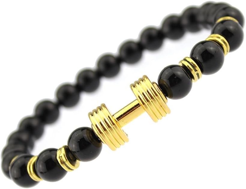 Jocalio Wristband Wrist Band Armband Gym Rock Men's Bar Bracelet Pearl Gemstone Buddha Men Fashion Jewelry