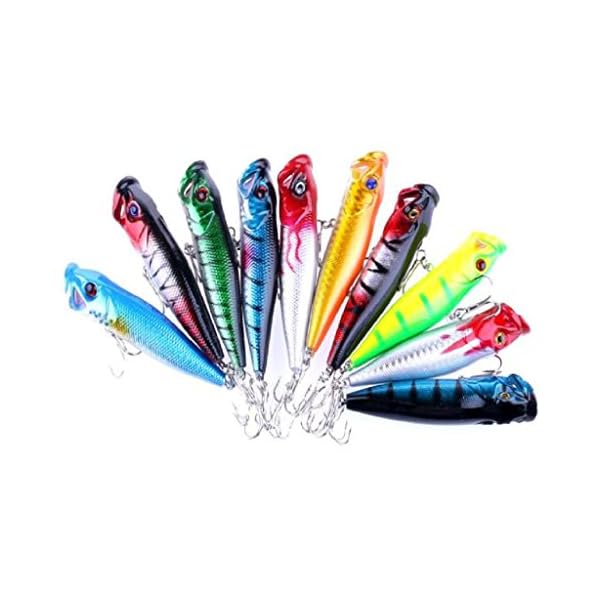Laimeng9cm-Plastic-Popper-Fishing-Lures-Bass-Top-water-Rattles