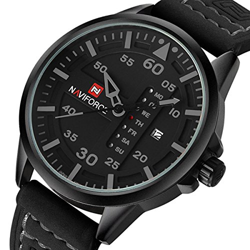 Tonnier leather band week&calendar quartz watches f…