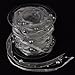 Fowod 3 Strings Beaded Ribbon, Tree Garland, Satin Ribbon and Organza Wired Ribbon, 33 Feet,Silver