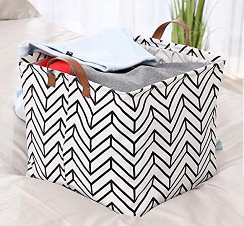 KIUATSJR Square Storage Basket Fabric Organizer Bin for Toys,Books,Clothes,Gifts,Pets-Perfect for Home,Office,Nursery,Dorm,Shelf, Gift Baskets(Geometric)