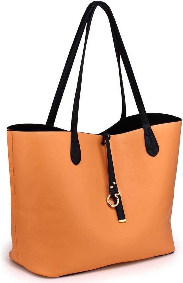 Womens Bags Set Large Tote Reversible Ladies Faux Leather Handbag