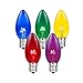 Novelty Lights Twinkle Christmas Replacement Bulbs - Outdoor Individual Bulbs for Events, Holiday Parties, Patios, and More - C7/E12 Candelabra Base, 5 Watt Lights (Multicolor, 25 Pack)