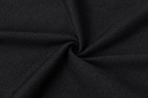 Women's Short Sleeve Casual Lace T Shirt Loose Fitted Flared Tunic Tops for Juniors (Black, S) - Thumbnail 4