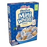 Kellogg's Breakfast Cereal, Frosted Mini-Wheats Cereal, Blueberry, Low Fat, Excellent Source of Fiber, 15.5 oz Box