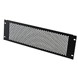 NavePoint 3U Blank Rack Mount Panel Spacer With Venting For 19-Inch Server Network Rack Enclosure Or Cabinet Black