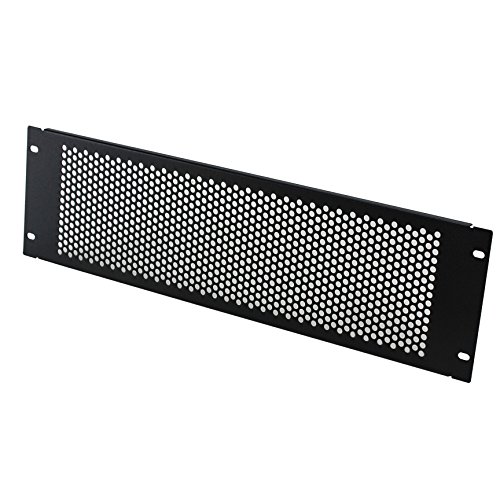 NavePoint 3U Blank Rack Mount Panel Spacer With Venting For 19-Inch Server Network Rack Enclosure Or Cabinet Black