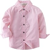 stylesilove Toddler Little Boy Long Sleeve Cotton Blend Button Down Shirt for Casual, Formal Event and Special Occasions