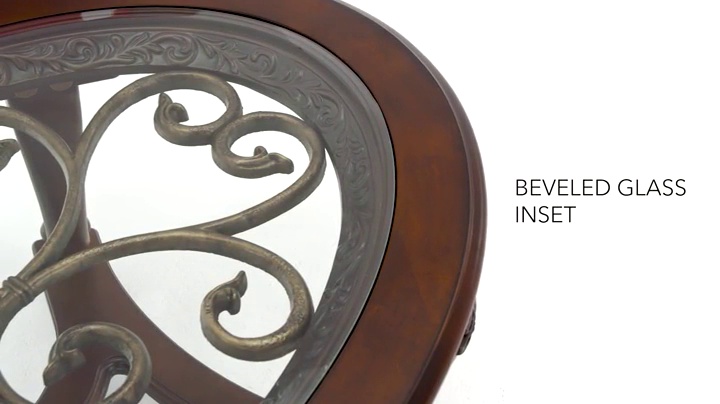 Signature-Design-by-Ashley-Norcastle-Traditional-Glass-Top-Oval-Coffee-Table-Dark-Brown