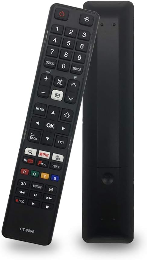 Replacement CT-8069 Toshiba TV Remote Control for Toshiba LCD LED 3D Smart TV 22BV501B 22DL333B 24D3753DB 24D3754DB 32AV554D 32DL333DB 32D3653DB with NETFLIX/YouTuBe Buttons
