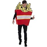 EraSpooky Adult's French Fries Costume Halloween Chips Costume Fast Food Mascot Funny Fried Food