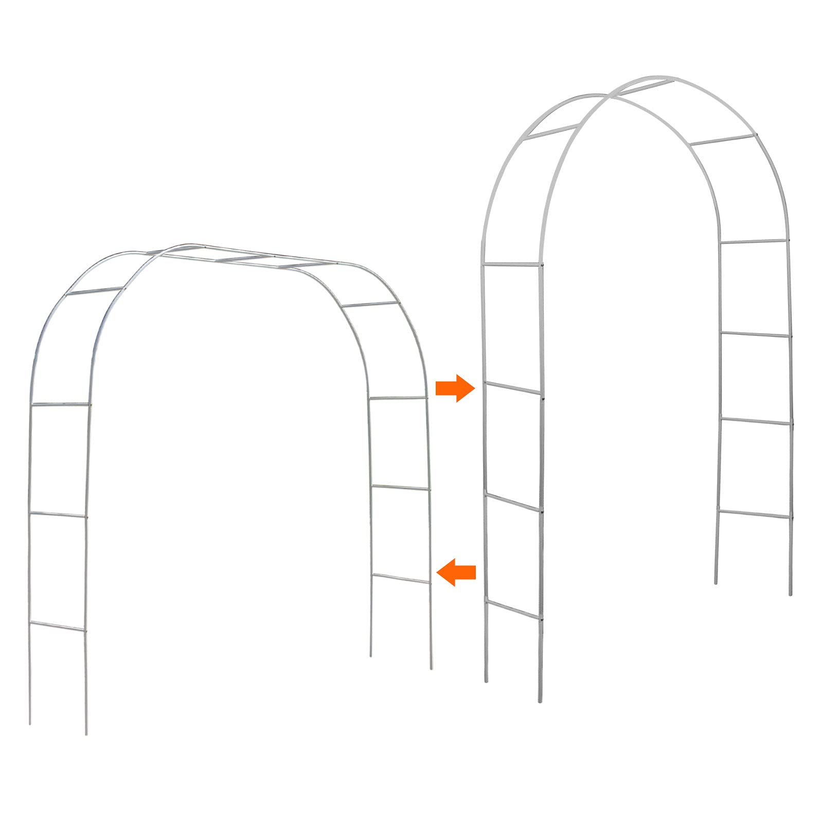 Mr. Ton Garden Arch, Wedding Arch, Garden Arbor Pergola for Indoor/Outdoor Lawn Garden Various Climbing Plants, White, 7'8" High x 4'5" Wide