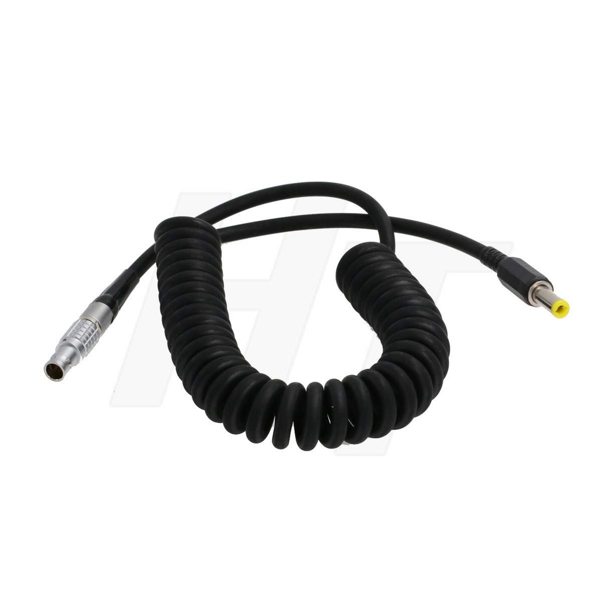 HangTon DC Plug 5.5x2.1mm Barrel 2 Pin Coiled Power Cable for Teradek Bond Bolt, Atomos Monitor