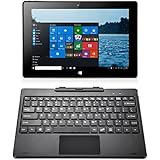 iRULU WalknBook 3 10.1 Inch Notebook, Hybrid 2 in 1 Tablet PC, Microsoft Windows 10 Operation System, Quad Core, Detachable Keyboard (Dark Gray)