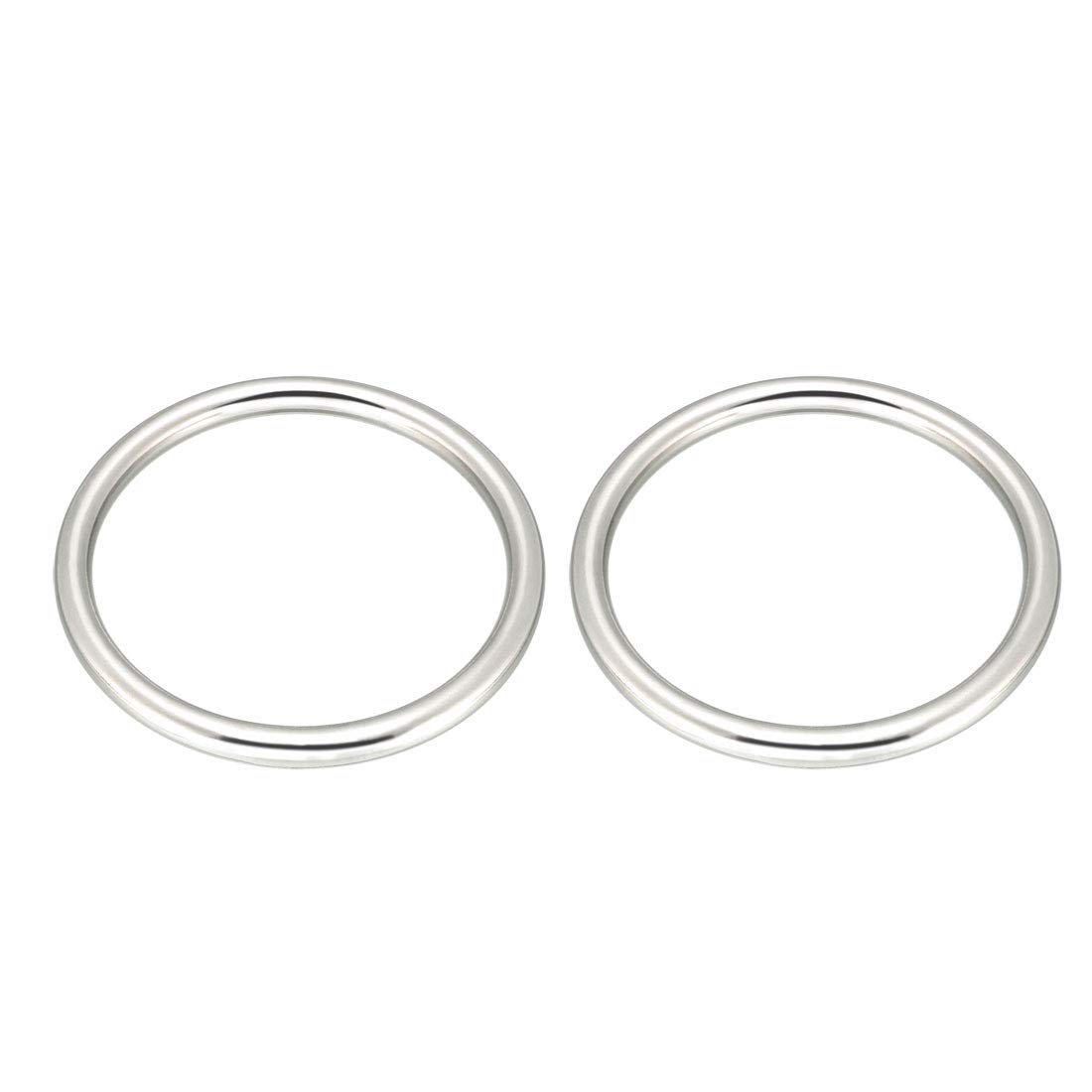 sourcing map 2 Pcs Multi-Purpose Metal O Ring Buckle Welded 70mm x 60mm x 5mm for Hardware Bags Ring Hand DIY Accessories