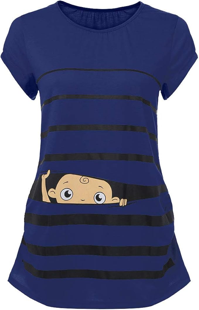 Damen Sommer Kurzarm Umstandsmode Lustige Baumwolle Weste Tops Witzige Susse Umstandsmode T Shirt Schwangere Frauen Baby In Der Tasche T Shirt Top Oberteil Fur Schwangere Amazon De Bekleidung