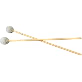 AIAS Vibraphone Mallets Grey Wrapped Heads with Maple Shafts Clear Articulation 16 Inch Pair