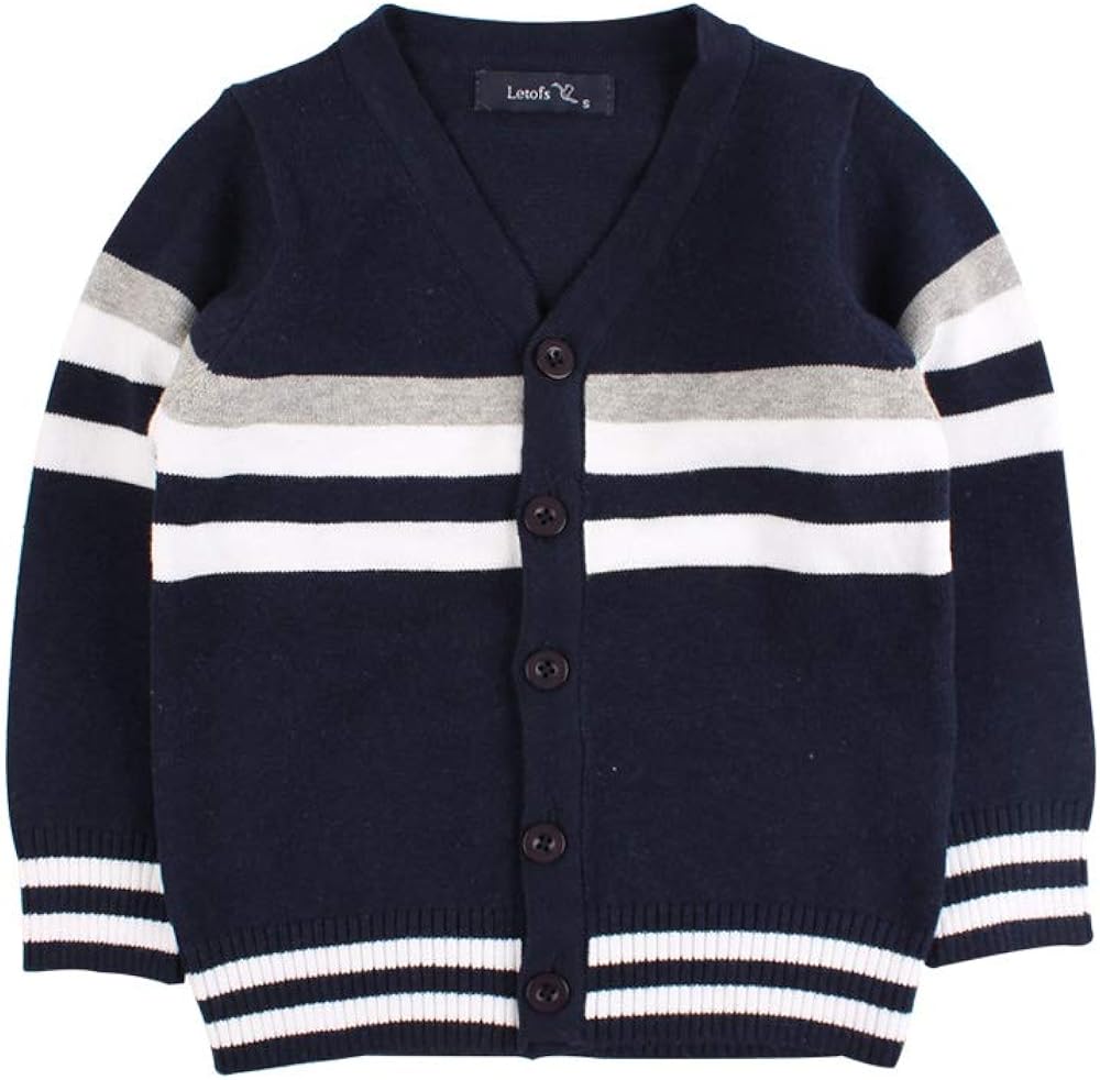 BAVST Baby Button-up Cardigan V-Neck Knit Sweater Boys Toddler Casual Outerwear: Clothing