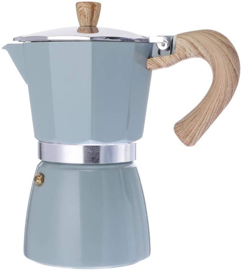 Weike 150ml 300ml Coffee Maker Aluminum Mocha Espresso Percolator Pot Coffee Maker Moka Pot Stovetop Coffee Maker beach coffee grinder Small coffee grinder,150ML Blue