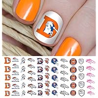 Denver Broncos Football Waterslide Nail Art Decals - Salon Quality