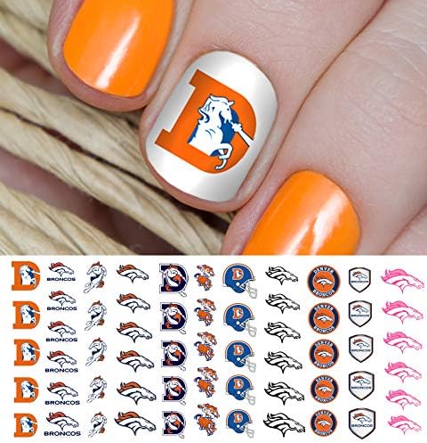 Denver Football Waterslide Nail Art Decals - Salon Quality