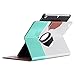 ULAK iPad 9.7 2018/2017 Case, Slim Lightweight 360 Rotating Folio Folding Stand Smart Cover Auto Wake/Sleep PU Leather Protective Case for iPad 9.7 Inch 2017/2018, Mint Minimal Stripes