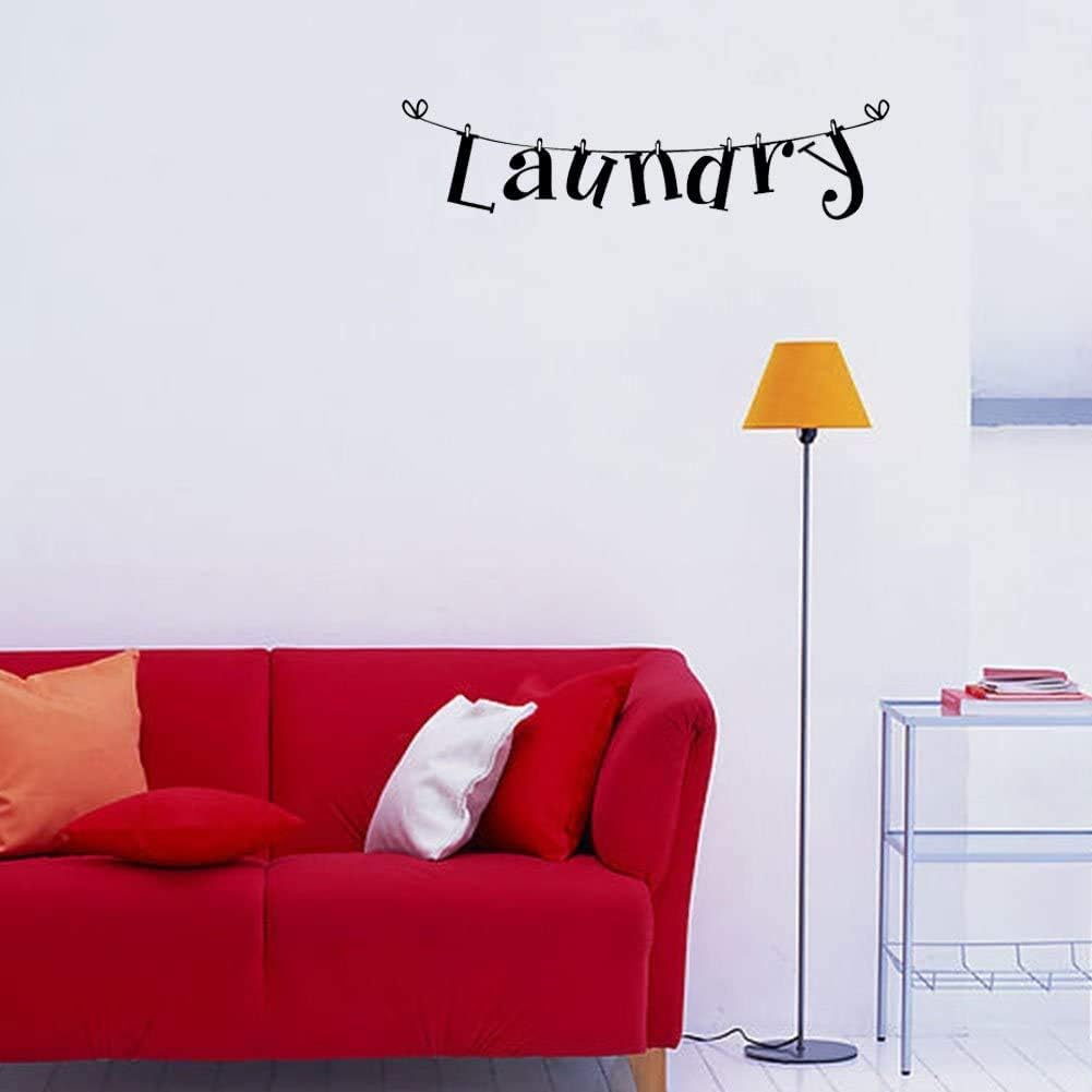 Yosoo Laundry Room Quote Wall Sticker Removable Wall Decals DIY Vinyl Art Mural Home Wall Decoration, Black - Image 5