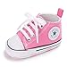 SOFMUO Unisex Baby Girls Boys High Top Ankle Canvas Shoes Soft Sole Toddler First Walker Infant Sneaker Newborn Crib Shoes(Pink,0-6Month)
