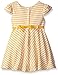 Youngland Girls' Textured Ottoman Striped Knit Dress with Daisy