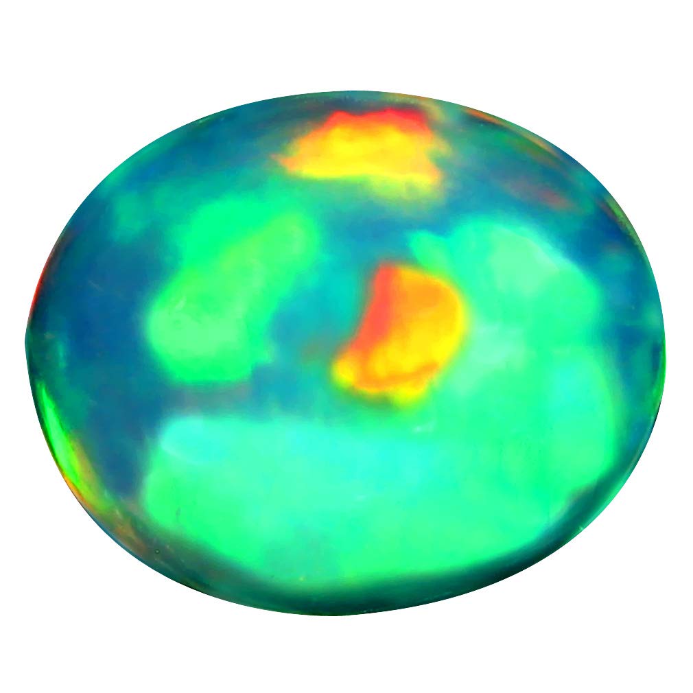 1.99 ct Oval Cabochon Cut (10 x 8 mm) Ethiopian Play of Colors Rainbow Opal Natural Loose Gemstone