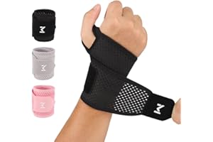 Wrist Support Compression Brace with Thumb Wrap – Adjustable, Breathable Bandage for Fitness, Weightlifting, Tendonitis, Left
