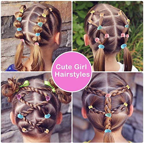 200PCS Baby Toddler Hair Ties, Multicolor Hair Ties, No Crease Hair Elastics Small Ponytail Holders Hair Ties for Kids Girls