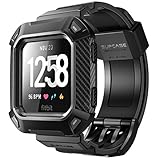 SupCase Watch Bands for Fitbit Versa & Fitbit Versa Lite, [Unicorn Beetle Pro] Protective Replacement Wristband Case Band for Fitbit Versa (Black)