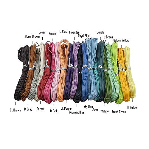 Inspirelle 20-Color 1.0mm Jewelry Making Beading Crafting MacramÃ© Waxed Cotton Cord Thread, 10 Yards Each Color