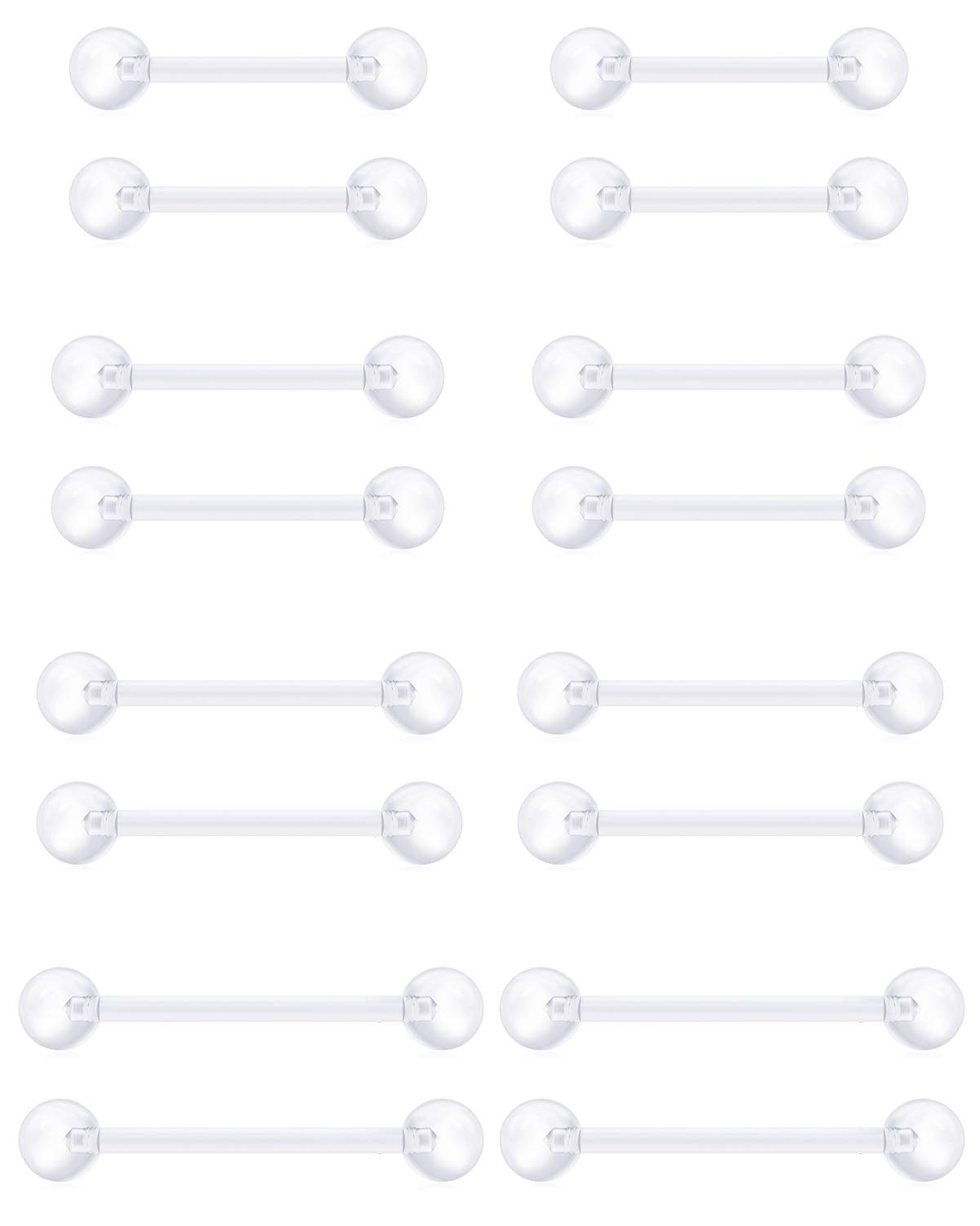 Crdifu14G Tongue Nipple Bars Ring Set 12/14/16/18mm Stainless Steel straight Barbell Piercing Jewellery