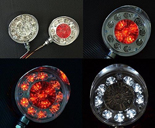 2x LED 24V red/white corner lights roof side lamps chrome plastic casing camper caravan tipper truck trailer chassis van bus