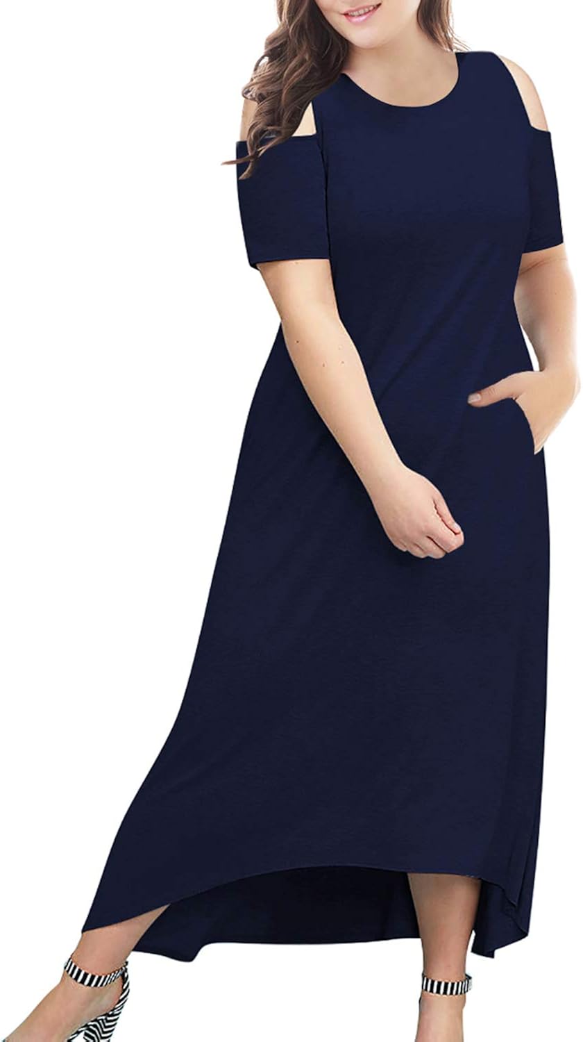 cold shoulder high low maxi dress