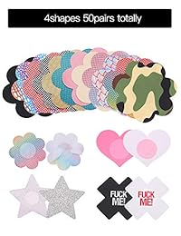 50 pares de pegatinas de satén desechables para pezones y pezones