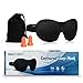 AMAZKER 3D Sleep Mask Upgraded Invisible Alar and Deep Orbit Eye Mask for Sleeping Contoured and Comfortable Face Blindfold with Ear Plugs, Travel Pouch