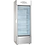 Premium Levella PRF125DX Single Door Merchandiser Refrigerator-Upright Beverage Cooler-12.5 Cu Ft-Silver