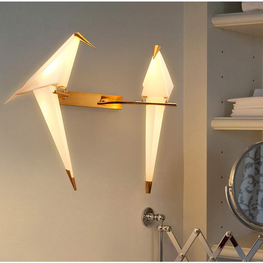 NIUYAO Vivid Bird Wall Lamp, Retro Antique Wall Mount Fixture Stylish Bird Wall Sconces Wall Lighting Modern Plastic Small Wall Light (2 Light)