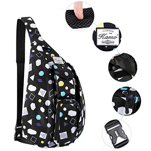 KAMO Sling Backpack - Travel Rope Bag Crossbody Pack for Women Men Teens - Waterproof Outdoor Shoulder Backpack for Trekking Bicycle Sport Hiking Camping