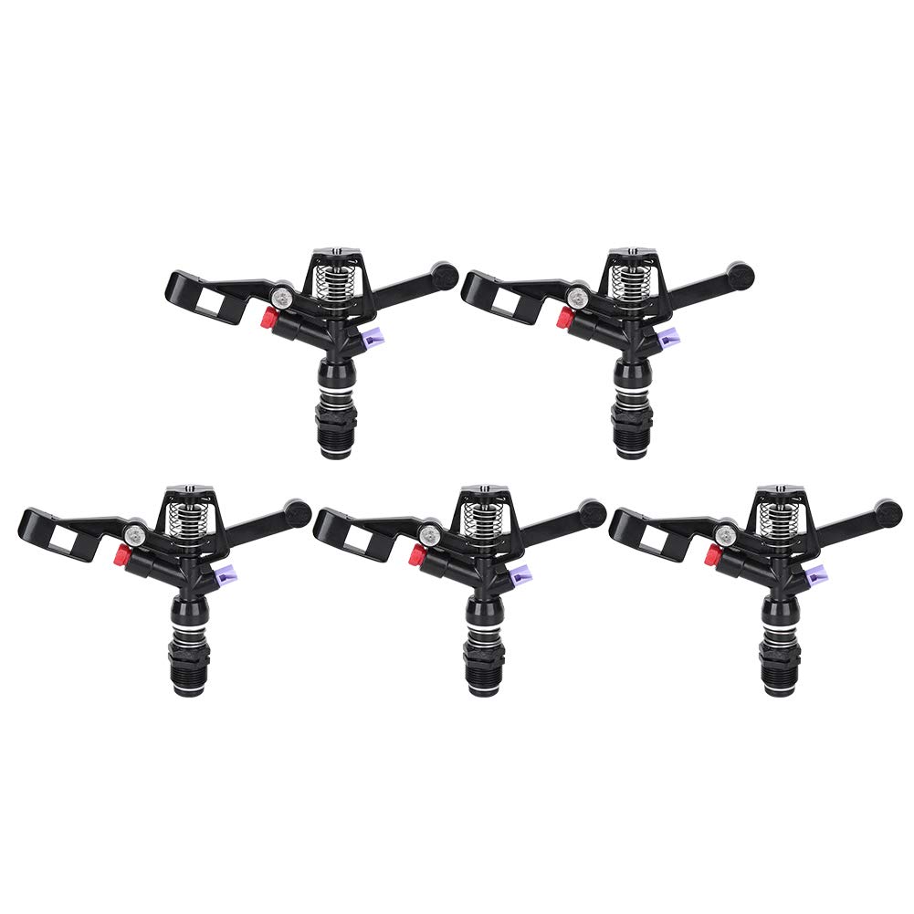 5PCS Garden Impulse Sprinkler Impact Sprinkler Head for Watering Irrigation, 3/4in DN20 Male Thread