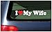 Stickermatic I Love My Wife Sticker White Letters with Red Heart Vinyl Decal for Car Windows