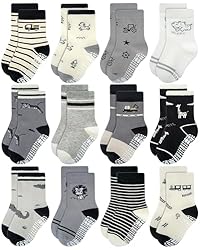 RATIVE Non Skid Anti Slip Crew Socks With Grips for