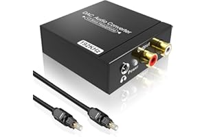 MICROWARE Digital to Analog Audio Converter By Golden^Li DAC Digital SPDIF Optical to Analog L/R RCA Converter Toslink Optical to 3.5mm for PS3 Xbox HD DVD PS4 Amps